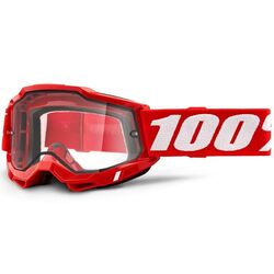 100% Accuri2 Enduro Moto MX Goggle Red Clear Lens