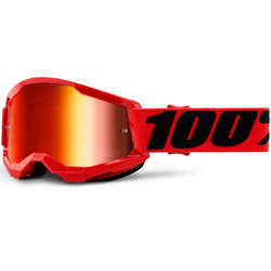 100% Strata2 Youth MX Goggles Red Lens - Red