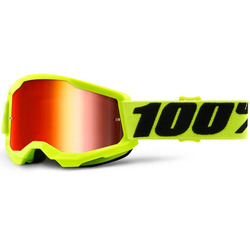 100% Strata2 Youth MX Goggles Red Lens - Yellow