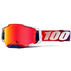 100% Armega Goggle Factory - White/Blue/Red