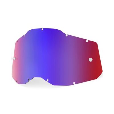 100% Racecraft Accuri & Strata Mirror Lens - Red/Blue