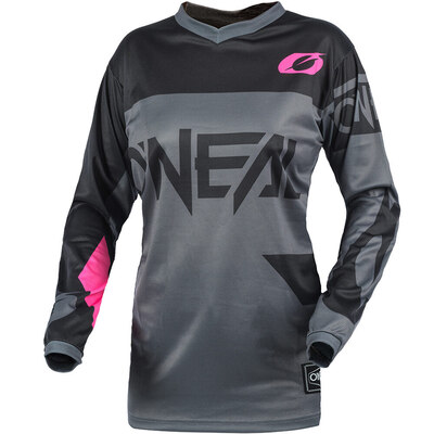 Oneal Element Youth Girls MX Jersey 2021 - Grey/Black/Pink