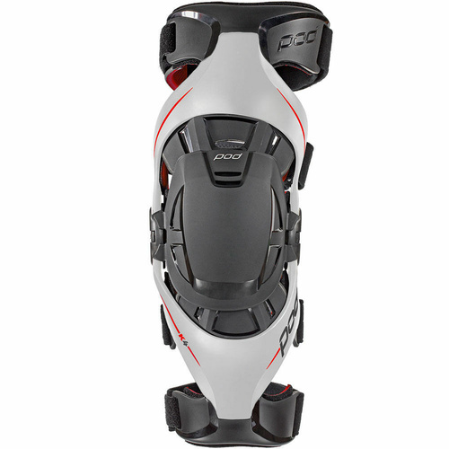POD K4 MX Knee Brace Protection - Right - Grey/Red - SINGLE