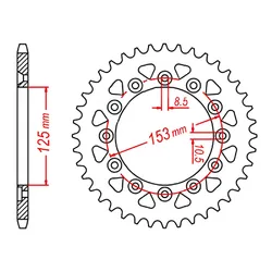 MTX 210/301 Rear Sprocket #520 (52T) (11-KAE2-52)